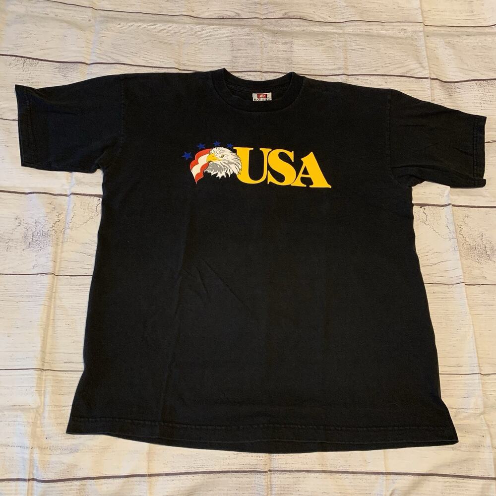 Vintage Bayside USA Eagle Mens Size XL T-Shirt George W. Bush Quote Made In USA